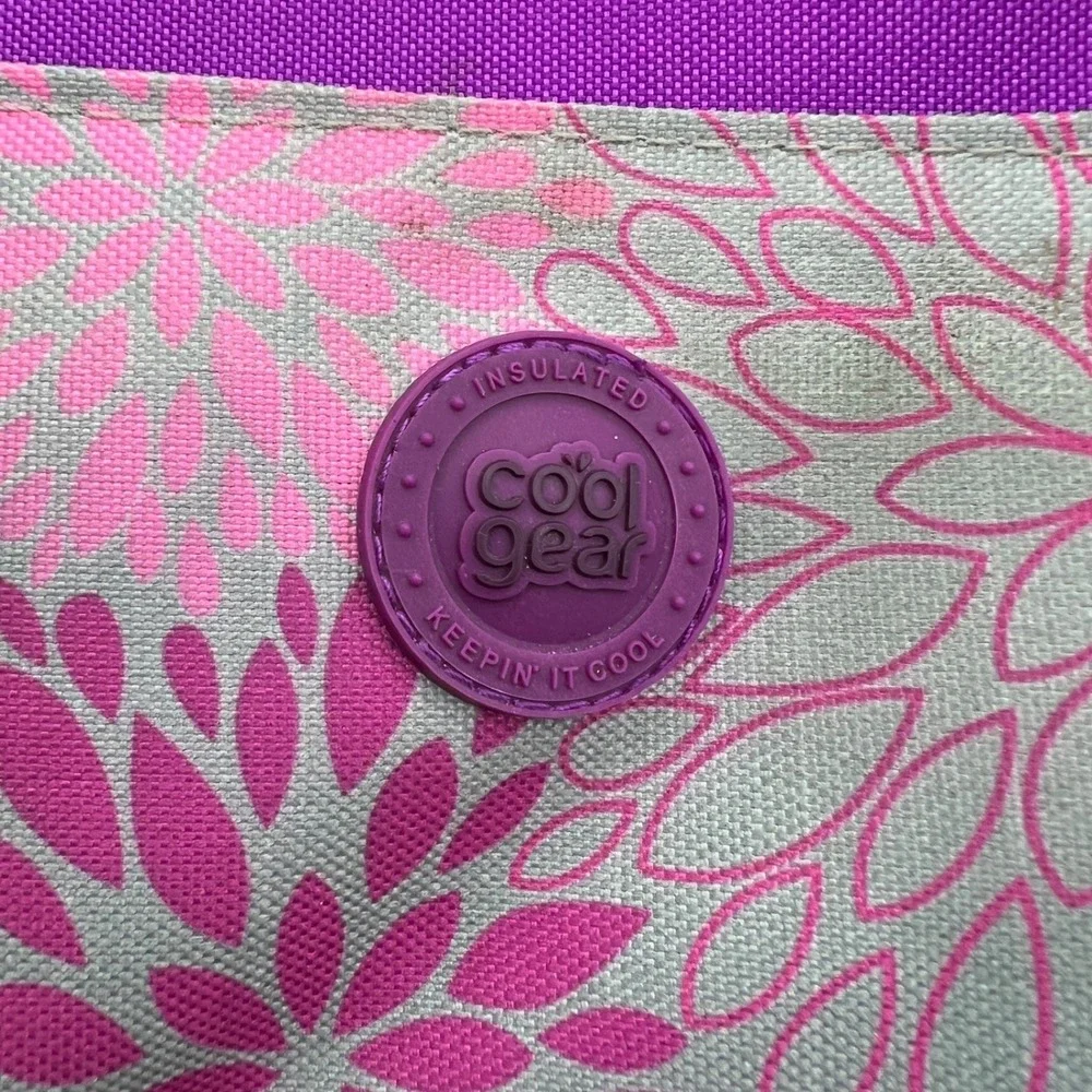 Cool Gear Purple Floral Insulated Lunch Tote Bag Pink Grey Floral Cooler Bag